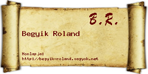 Begyik Roland névjegykártya